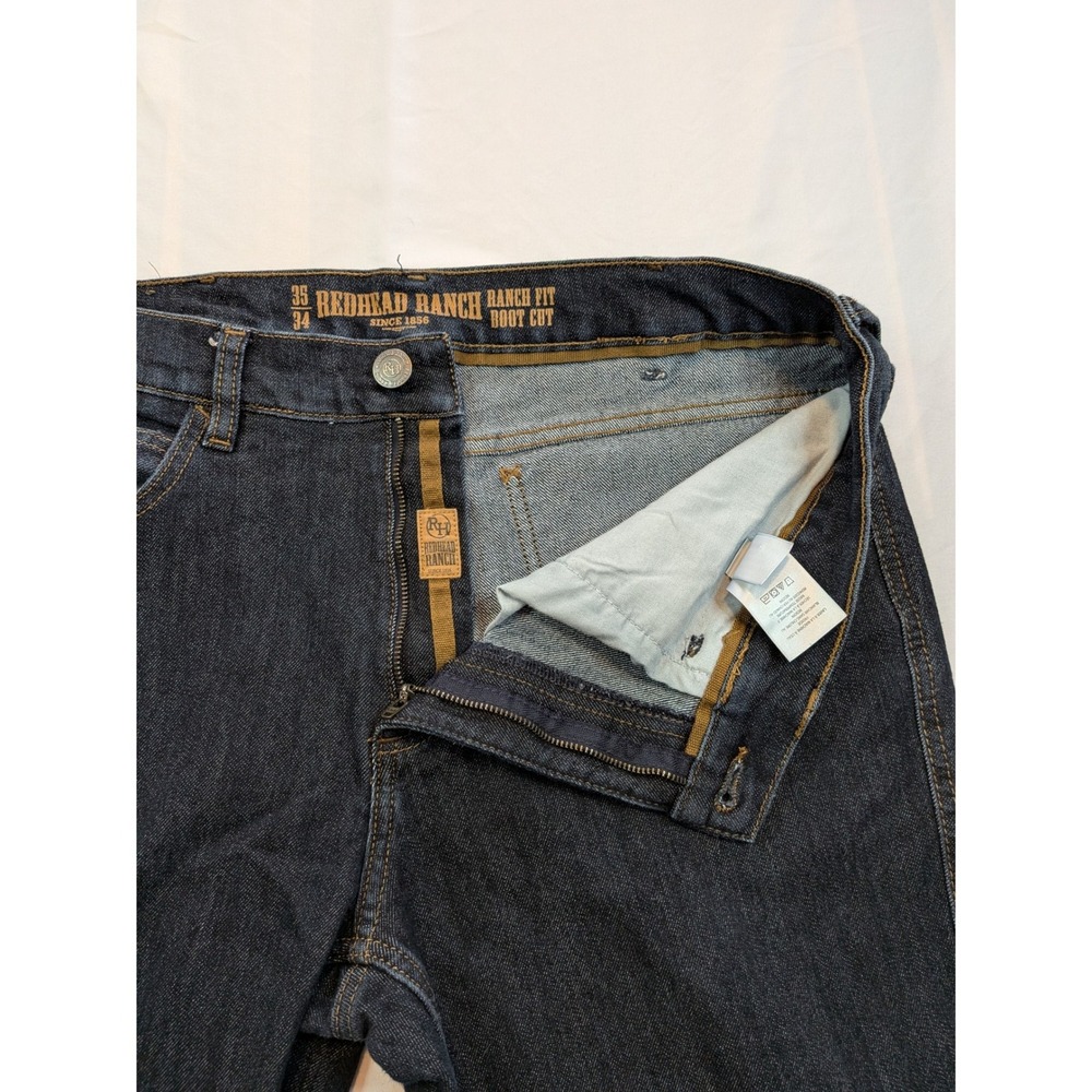 Redhead Ranch Ranch Fit Boot Cut Jeans 35x34 Dark Indigo Stretch - Picture 2 of 12